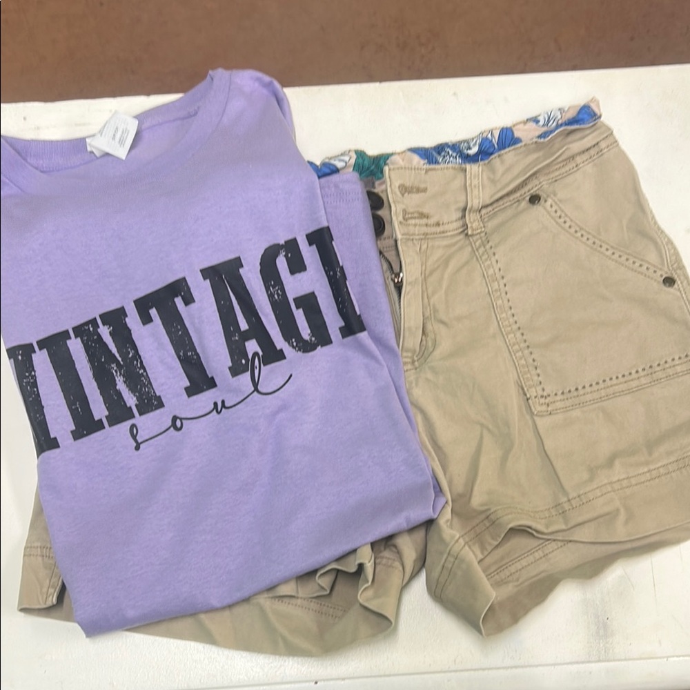 Vintage Soul Purple T-Shirt Small and Size 8 Maurice’s Shorts